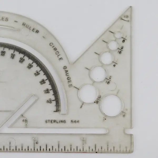 VTG SP Sterling #544 Multipurpose Ruler W/Protractor Triangle French Curve 