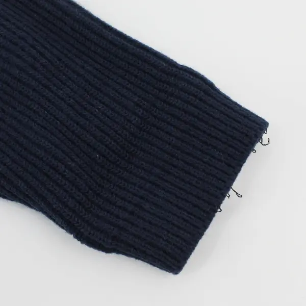 Yarnworks Women's 100% Acrylic Navy Blue Button Front Cardigan Large