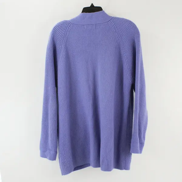 Yarnworks Women's Periwinkle Purple 100% Acrylic Cardigan Large Button Front