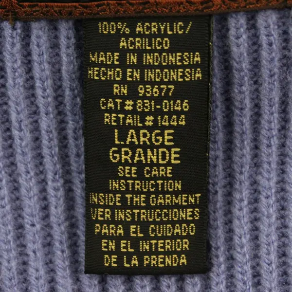 Yarnworks Women's Periwinkle Purple 100% Acrylic Cardigan Large Button Front