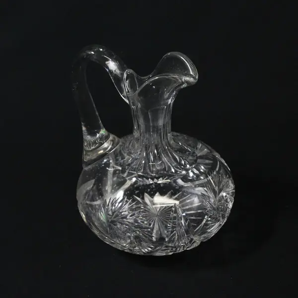 American Brilliant Cut Glass Cruet Decanter 5 in Clear