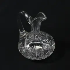 American Brilliant Cut Glass Cruet Decanter 5 in Clear