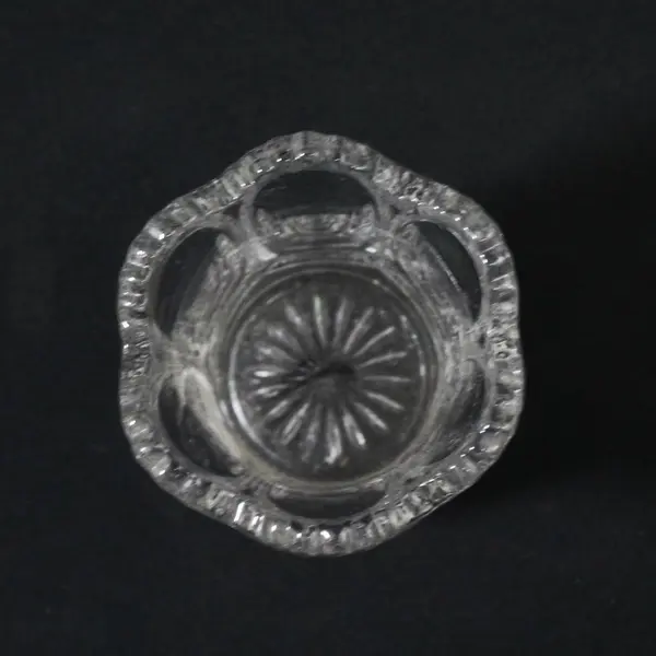 Vintage Clear Glass EAPG Toothpick Holder 2.5in Scalloped Rim