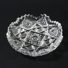 Antique American Brilliant Period Cut Glass Bowl 5" Sawtooth Edge