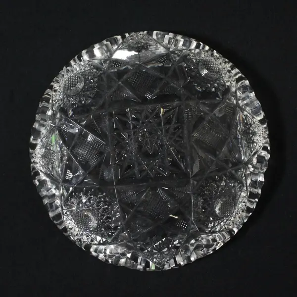 Antique American Brilliant Period Cut Glass Bowl 5" Sawtooth Edge