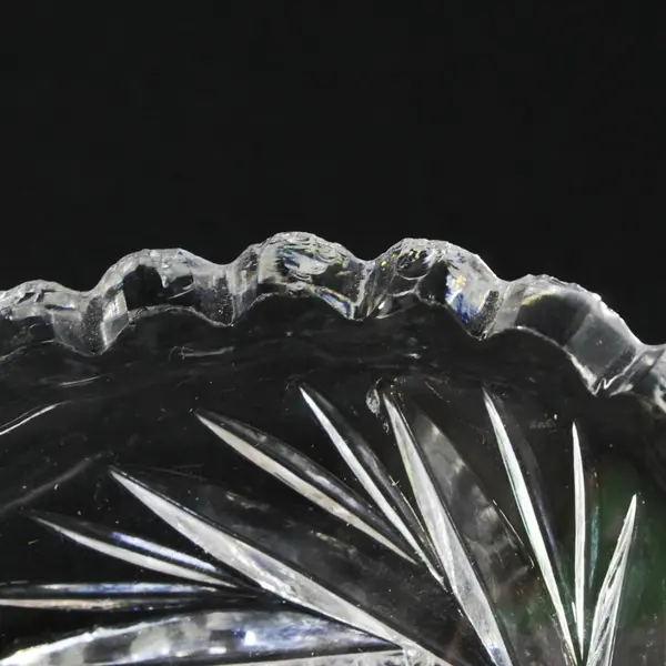 American Brilliant Cut Glass Oval Relish Dish 7.75in