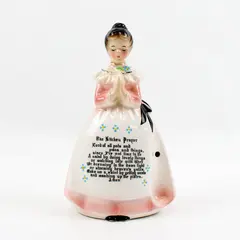 Vintage 1950s Enesco Pink Prayer Lady Egg Timer Figurine Missing Hourglass