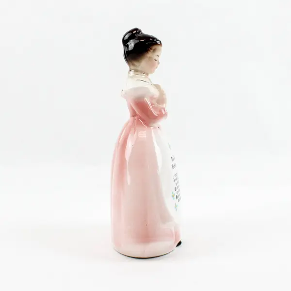 Vintage 1950s Enesco Pink Prayer Lady Egg Timer Figurine Missing Hourglass