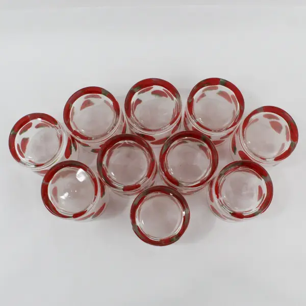 Lot Of 10 Indiana Glass Colony Strawberry Drinking Glass Tumblers 3.5" Tall