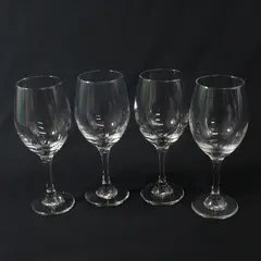 Lot Of 4 Unbranded Matching Clear Glass Stemmed Red Wine Glasses 8.5" Tall