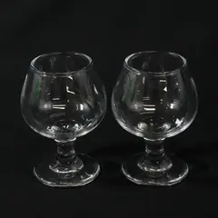 Lot Of 2 Unbranded Clear Glass  Brandy/Cognac/Whiskey Snifter Glasses 4.5" Tall