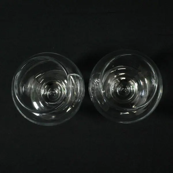 Lot Of 2 Unbranded Clear Glass  Brandy/Cognac/Whiskey Snifter Glasses 4.5" Tall
