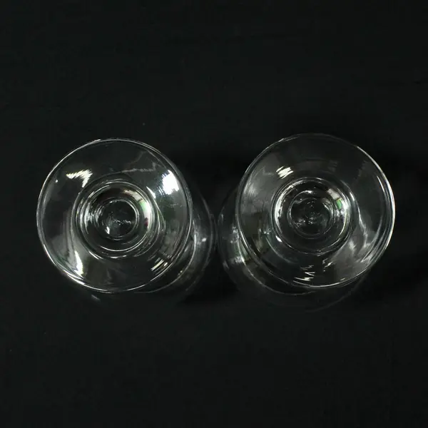 Lot Of 2 Unbranded Clear Glass  Brandy/Cognac/Whiskey Snifter Glasses 4.5" Tall