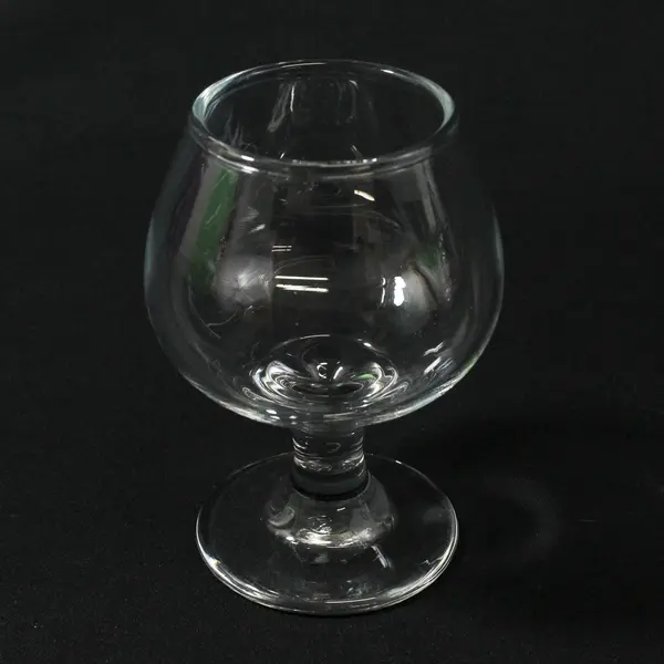Lot Of 2 Unbranded Clear Glass  Brandy/Cognac/Whiskey Snifter Glasses 4.5" Tall
