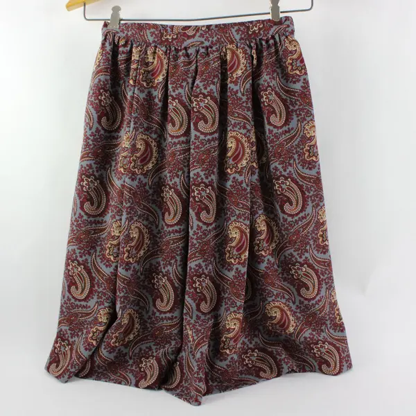Anne Klein Paisley Midi Skirt Women's Size 6 Red Blue