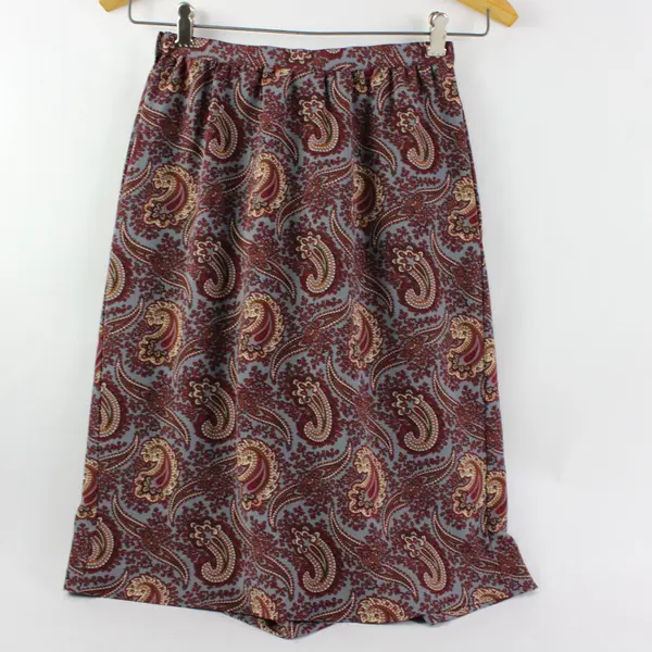 Anne Klein Paisley Midi Skirt Women's Size 6 Red Blue