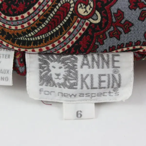 Anne Klein Paisley Midi Skirt Women's Size 6 Red Blue
