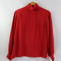 Bugardi Vintage Women's Silk Blouse Red Long Sleeve Size 6