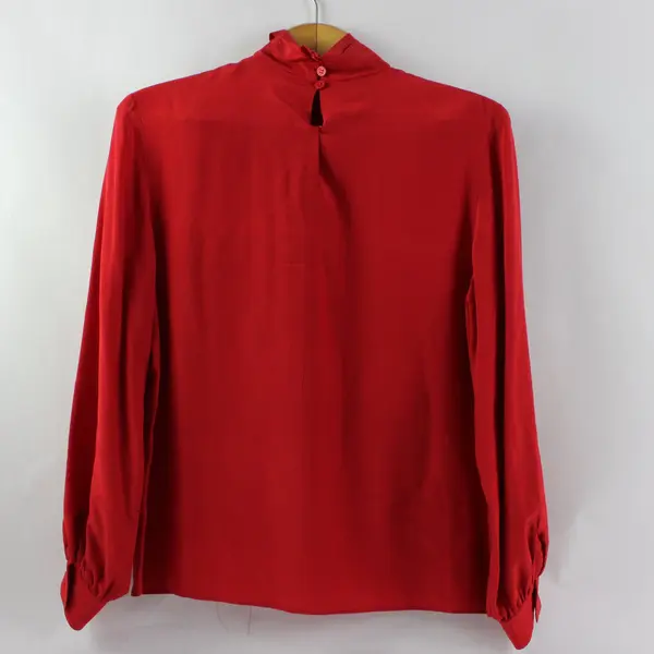 Bugardi Vintage Women's Silk Blouse Red Long Sleeve Size 6