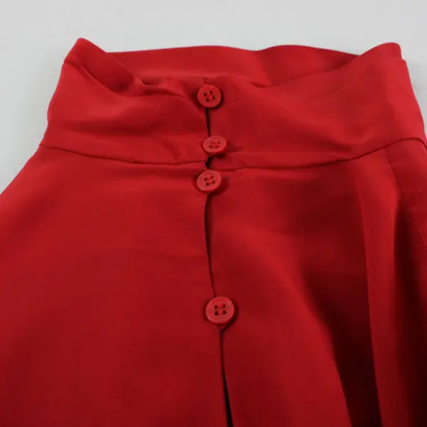 Bugardi Vintage Women's Silk Blouse Red Long Sleeve Size 6