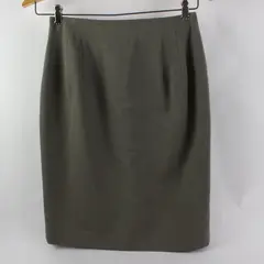 Classiques Entier Women's Brown Wool Knee-Length Pencil Skirt Size 6 FLAW