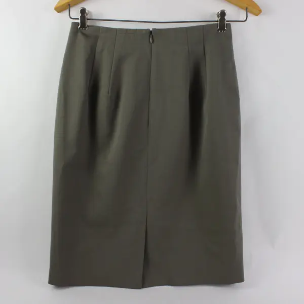 Classiques Entier Women's Brown Wool Knee-Length Pencil Skirt Size 6 FLAW