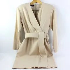 Gillian Beige Wool Midi Dress Women's Size 8 FLAWED