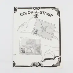 Vintage 1980s Color A Stamp USPS Kids Coloring Book Unused