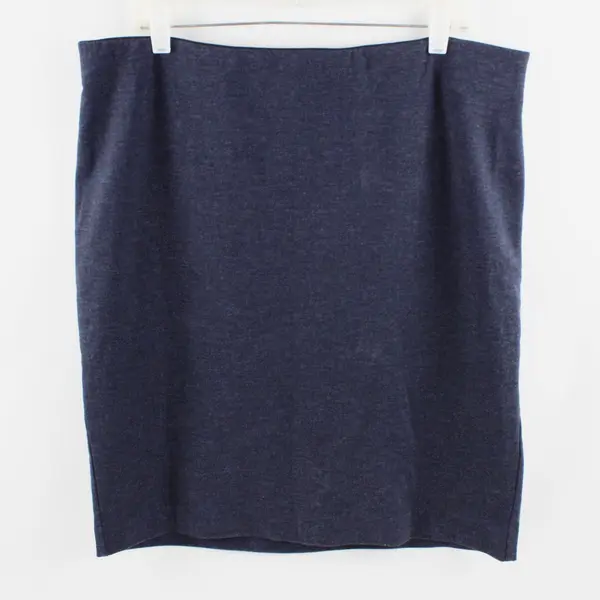 Elle Women's Navy Blue Knee-Length Pencil Skirt Elastic Waist Size XL