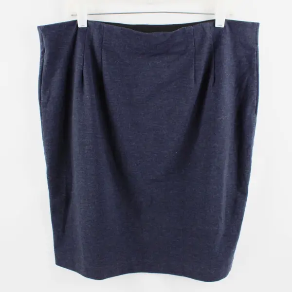 Elle Women's Navy Blue Knee-Length Pencil Skirt Elastic Waist Size XL
