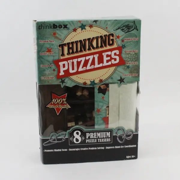 Thinkbox Thinking Puzzles (8) Premium Puzzle Teasers 100% Wood Quality 2019