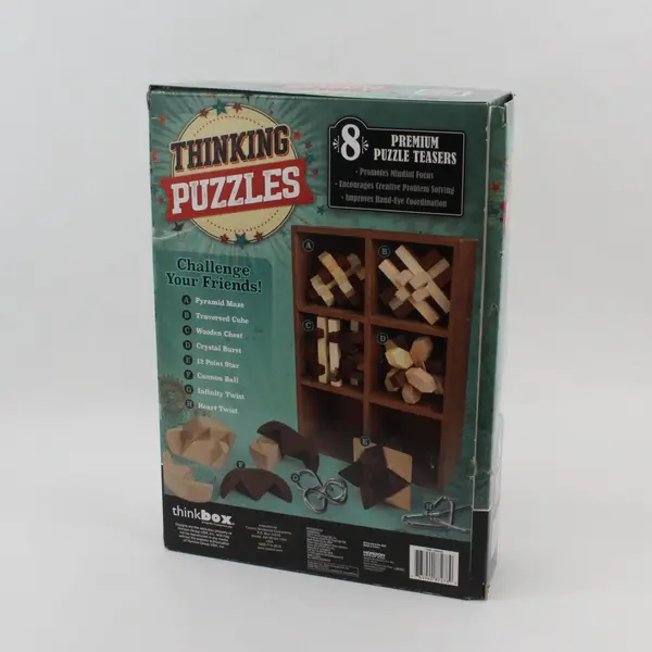 Thinkbox Thinking Puzzles (8) Premium Puzzle Teasers 100% Wood Quality 2019