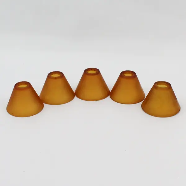 5 Amber Cone Shaped Light Fixture or Pendant Glass Shades 7/8 Inch Top Opening