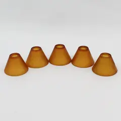 5 Amber Cone Shaped Light Fixture or Pendant Glass Shades 7/8 Inch Top Opening