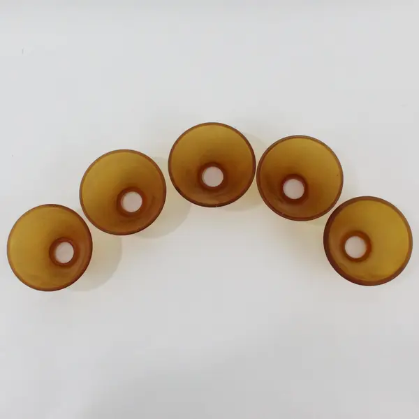 5 Amber Cone Shaped Light Fixture or Pendant Glass Shades 7/8 Inch Top Opening