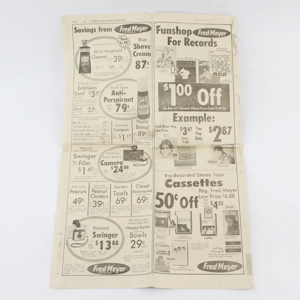 Vintage Oregon Journal Newspaper President Eisenhower Death March 28 1969