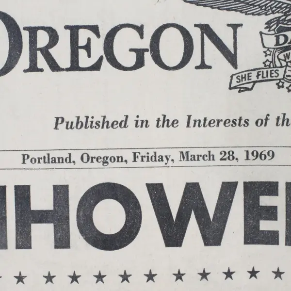 Vintage Oregon Journal Newspaper President Eisenhower Death March 28 1969