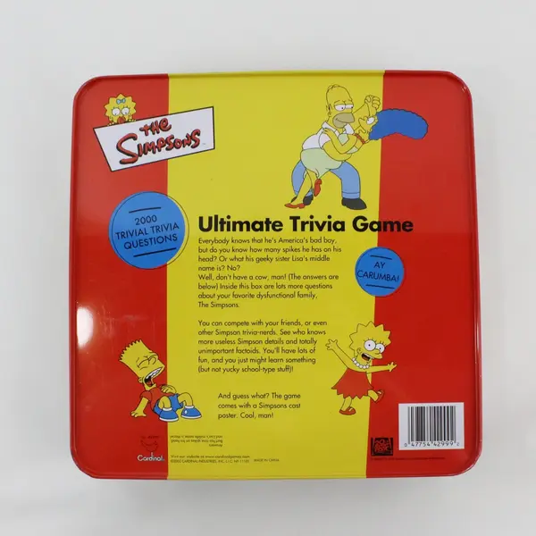 The Simpsons Ultimate Trivia Game in Metal/Tin Box Vintage 2001, #42999 complete