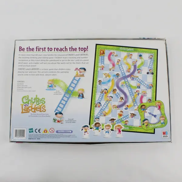 Hasbro Chutes and Ladders Board Game Preschool Ages 3+, #04555 complete 