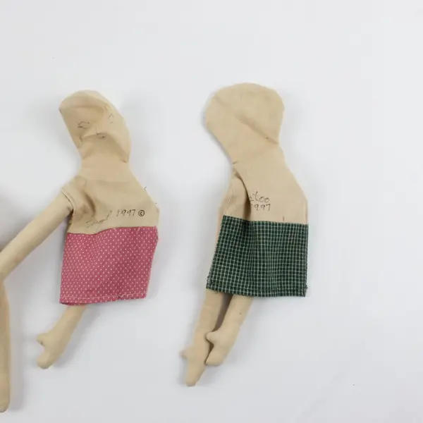 Lot of 3 Handmade Primitive Folk Art Cloth Dolls Me Too 1997 (2) Mary R. 1997