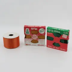 Lot 3 Gift Ribbon Rolls 2 Hollywood 1 Unbranded Gold Green Orange 300' 3/4in