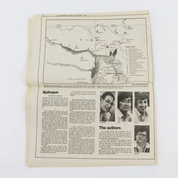 Oregonian Newspaper Mount St Helens Special Report Oct 27 1980