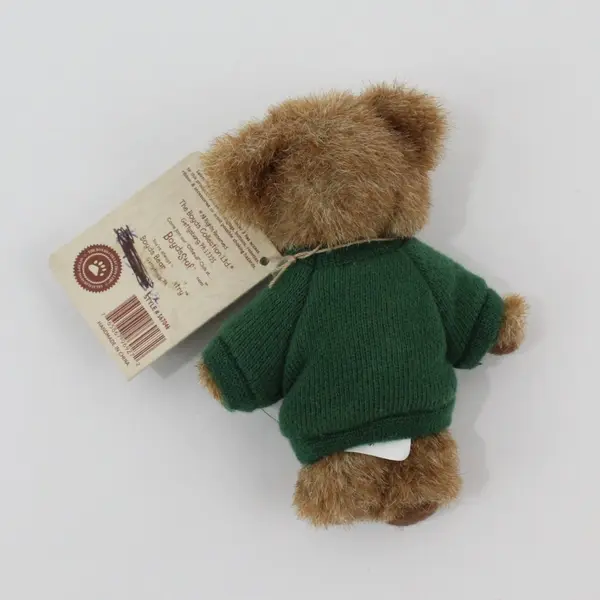 Vintage Boyds Miniature Plush Teddy Bear w/Green Pumpkin Sweater, 4"T #567046