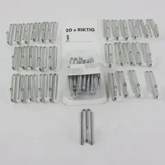 Lot of IKEA RIKTIG 402.122.03 Silver Curtain Hooks Drapery Hardware