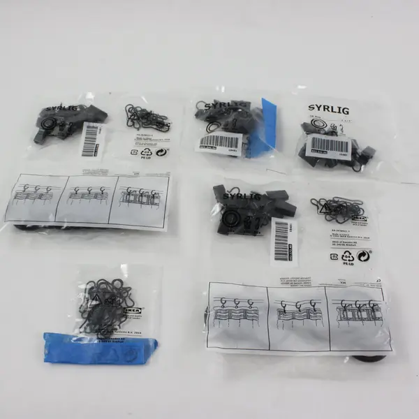 IKEA SYRLIG Curtain Rings Clips Hooks Mixed 38mm/25mm Multi-Pack