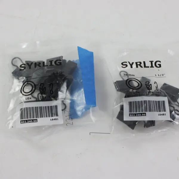IKEA SYRLIG Curtain Rings Clips Hooks Mixed 38mm/25mm Multi-Pack