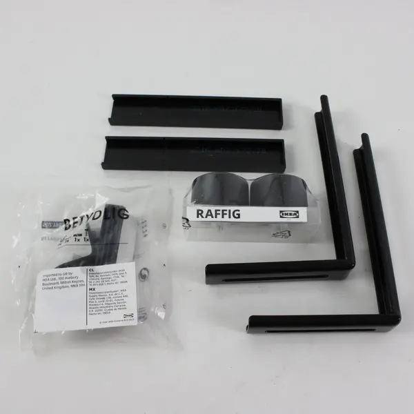 Lot of Assorted Black Curtain Rod Hardware Parts Replacement Repair