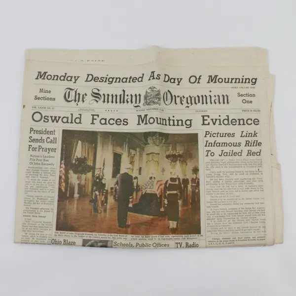Vintage Oregonian JFK Tributes Newspaper November 24 1963