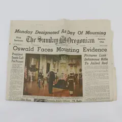 Vintage Oregonian JFK Tributes Newspaper November 24 1963