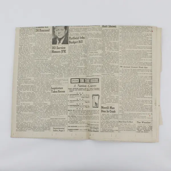 Vintage Oregonian JFK Tributes Newspaper November 24 1963